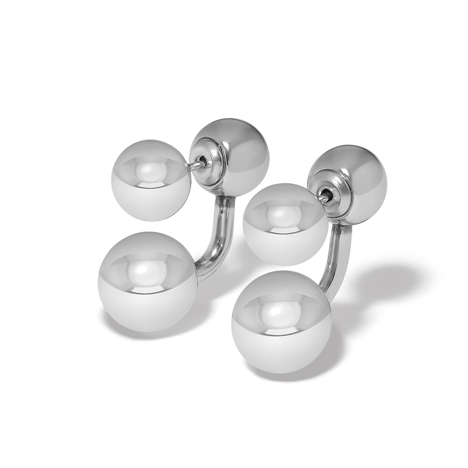 Meridian Petite Sphere Post Drop Earrings silver 1