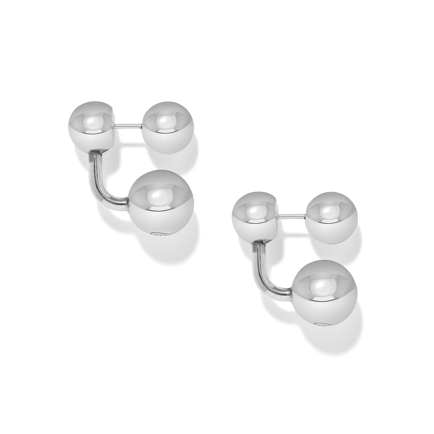 Meridian Petite Sphere Post Drop Earrings silver 2