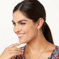 Model wearing Brighton silver-plated drop earrings with crystal stud and graduated bead strand, styled with coordinating Brighton accessories