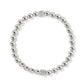 Brighton beaded stretch bracelet with silver-plated round beads and two crystal pavé accent beads on a white background