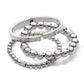 Brighton silver-plated bracelet set with polished beads, hammered bangle, and crystal-accented stations on a white background