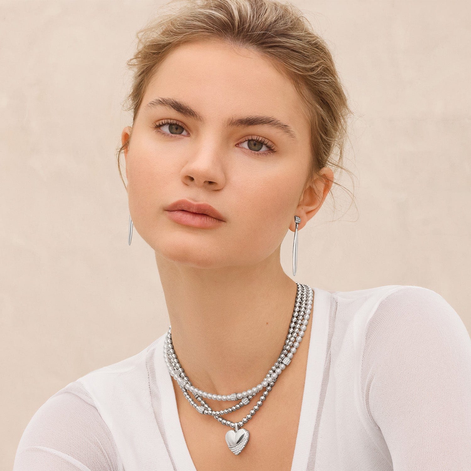 Meridian Petite Wave Heart Necklace - Brighton
