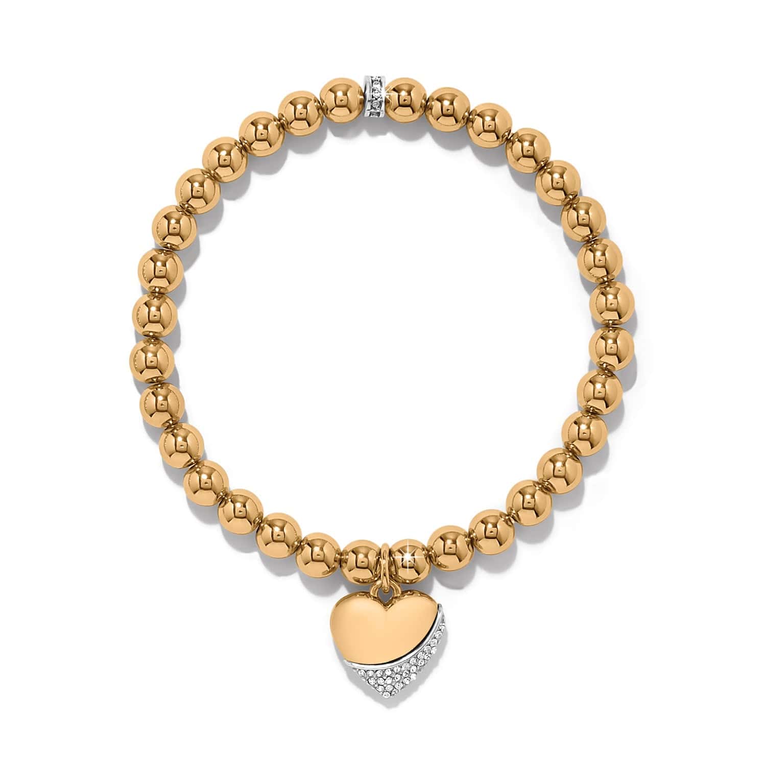 Meridian Petite Wave Heart Stretch Bracelet gold 3