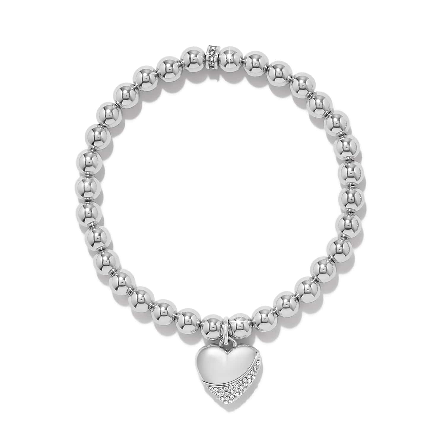 Meridian Petite Wave Heart Stretch Bracelet silver 1