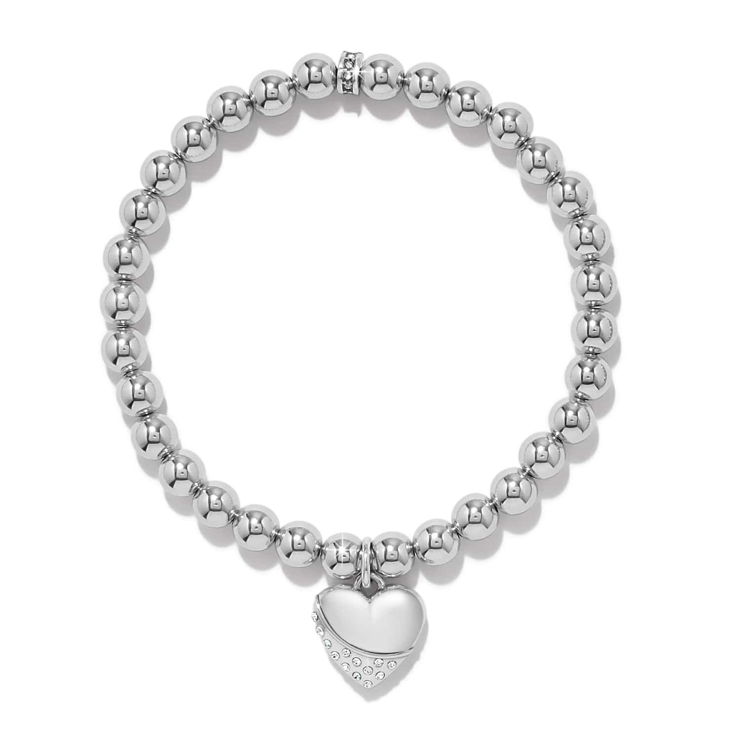 Meridian Petite Wave Heart Stretch Bracelet silver 2