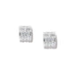 Brighton hoop earrings with pavé crystals set in silver-plated wide bands on a white background