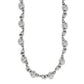 Brighton necklace with silver-plated round beads and crystal-accented rondelles linked along the chain on a white background
