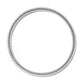 Brighton bangle bracelet shown from the side with engraved scroll wave pattern and silver-plated finish on a white background