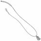 Brighton pendant necklace with slim silver-tone chain and small rectangular crystal pavé charm on a white background