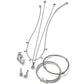 Brighton silver-plated jewelry set styled with matching necklaces, hoop earrings, charm drops, and ribbed bangles with crystal accents