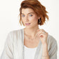 Model wearing a Brighton silver-plated necklace with crystal drop accents and coordinating Brighton accessories