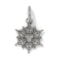 Brighton snowflake charm with silver-plated finish and engraved geometric details on a white background