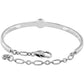 Brighton bangle bracelet with silver-plated finish and chain link extender with lobster clasp on a white background