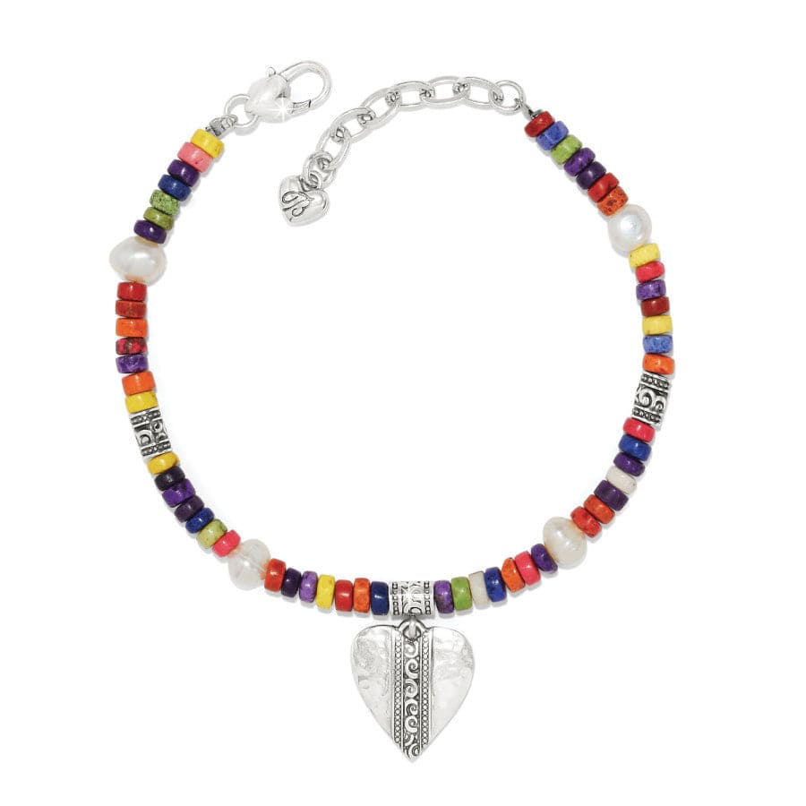 Mingle Medley Beaded Heart Bracelet silver-multi 1