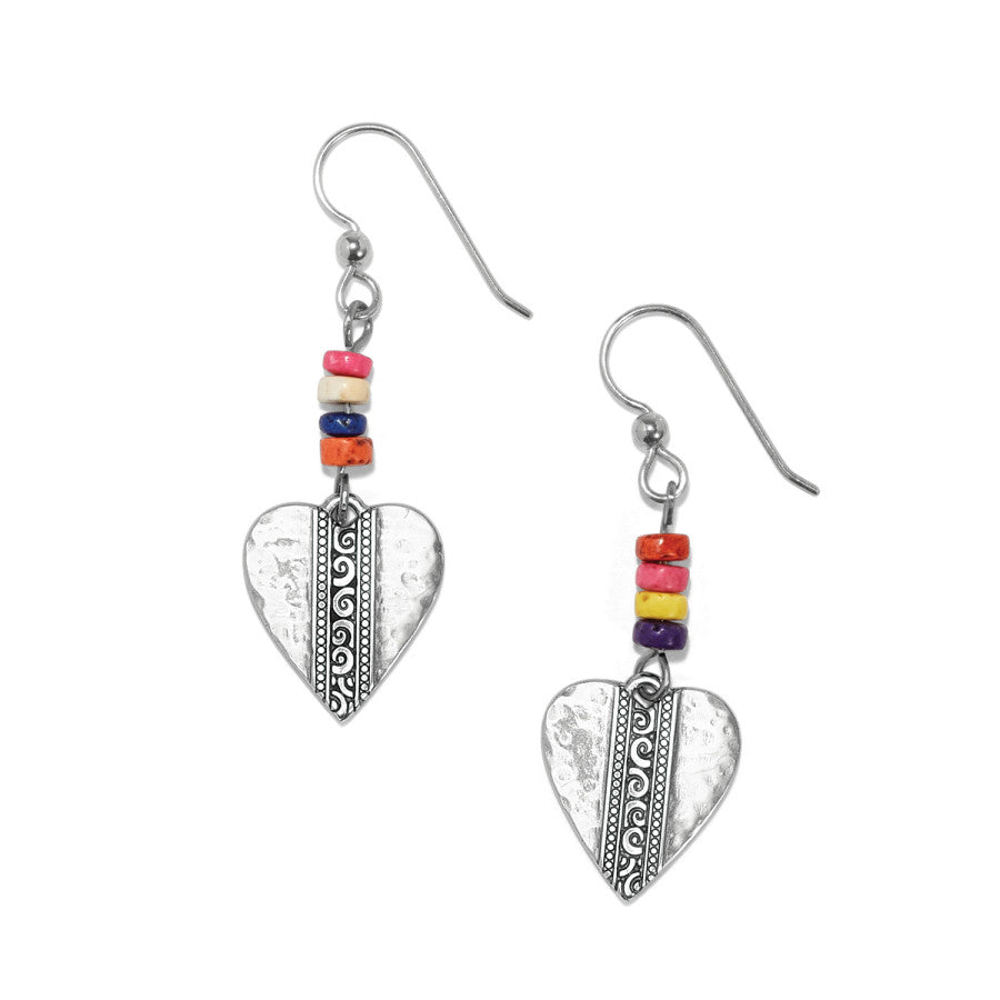 Mingle Medley Beaded Heart French Wire Earrings silver-multi 1