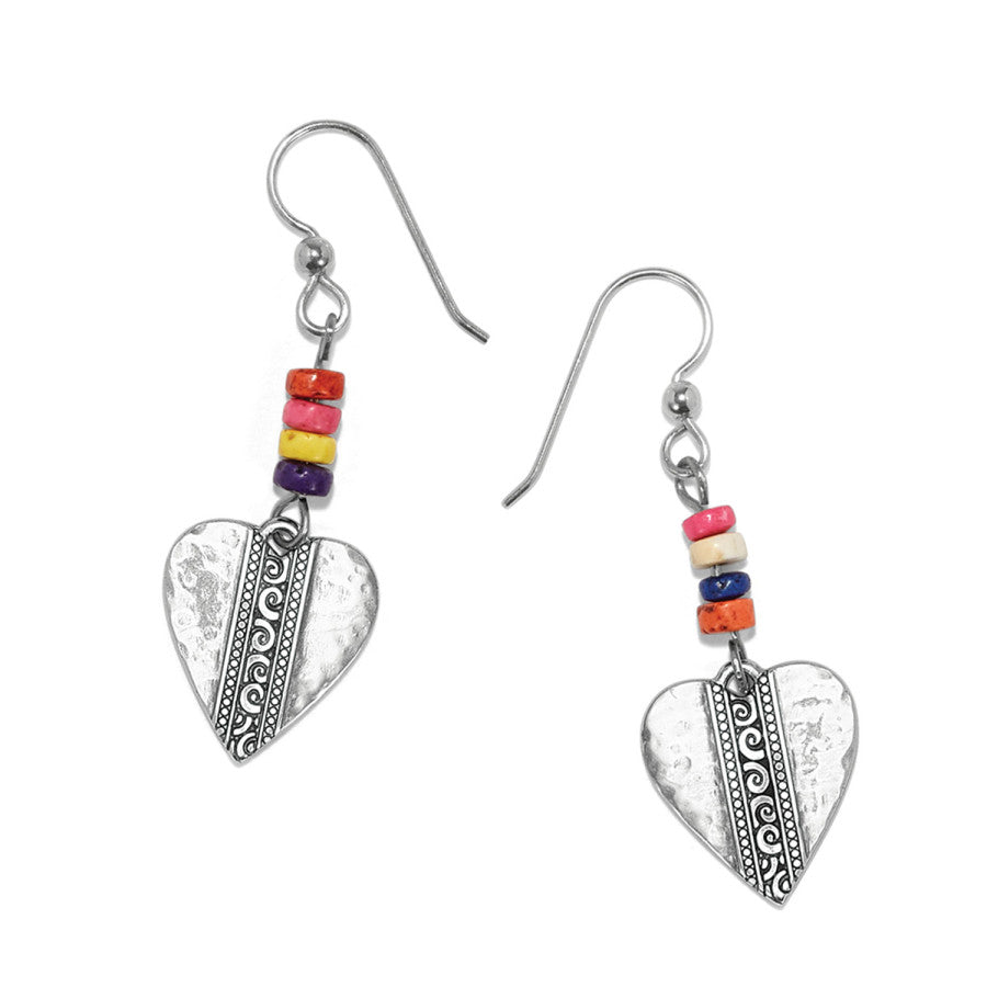 Mingle Medley Beaded Heart French Wire Earrings silver-multi 2