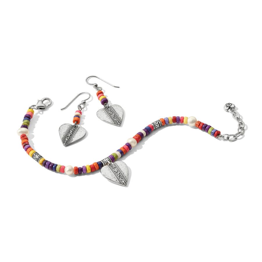 Mingle Medley Beaded Heart French Wire Earrings silver-multi 3