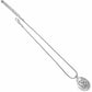 Brighton pendant necklace with silver-plated oval medallion featuring swirl design and snake chain on a white background