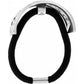 Brighton stretch bracelet with black elastic band and silver-plated engraved scroll centerpiece on a white background
