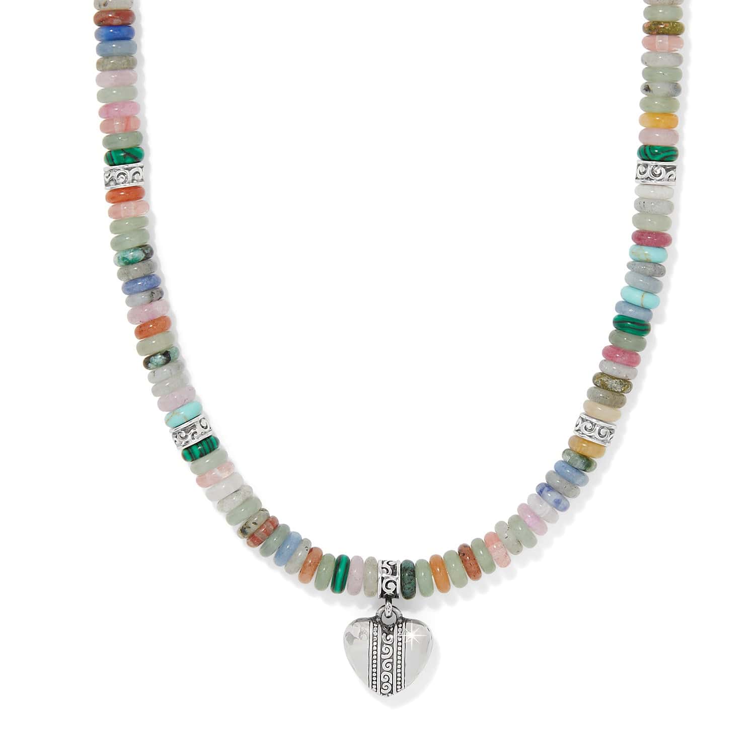 Mingle Sweetheart Bead Necklace silver-multi 1