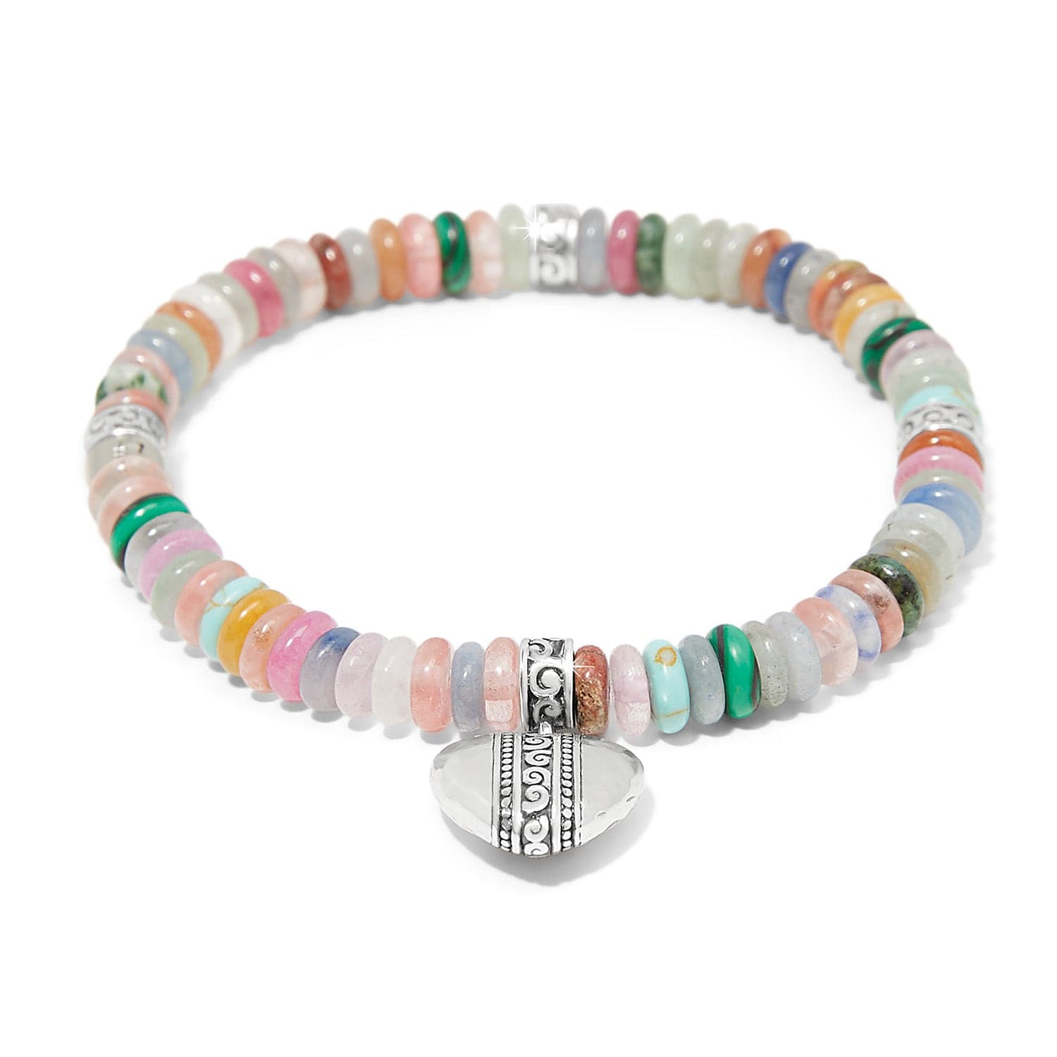 Mingle Sweetheart Bead Stretch Bracelet silver-multi 2