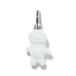 Brighton charm with white enamel figure and silver-plated split ring on a white background