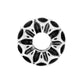 Brighton silver-plated bead charm with floral openwork pattern and oxidized detailing shown from above on a white background