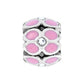 Brighton charm bead with pink enamel petals, crystal accents, and silver-plated finish on a white background