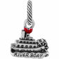 Brighton riverboat charm with silver-tone paddlewheel detail, red enamel accent, and twisted loop on a white background