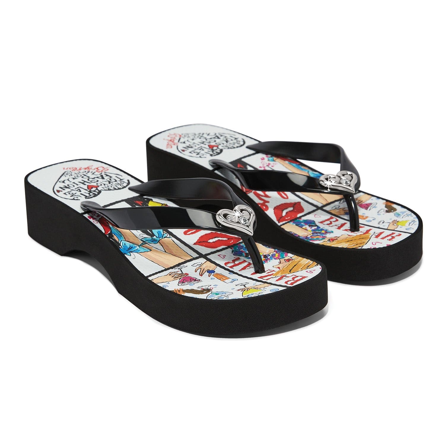 Model Platform Flip Flops black 2