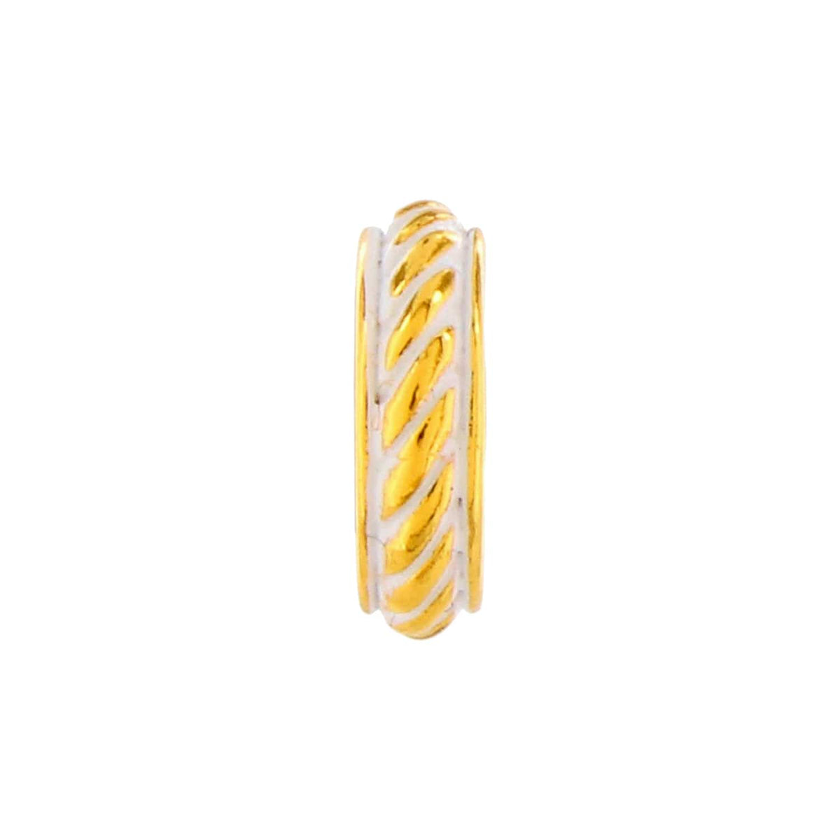 Brighton spacer charm with gold-plated twisted rope design and silver-plated borders on a white background
