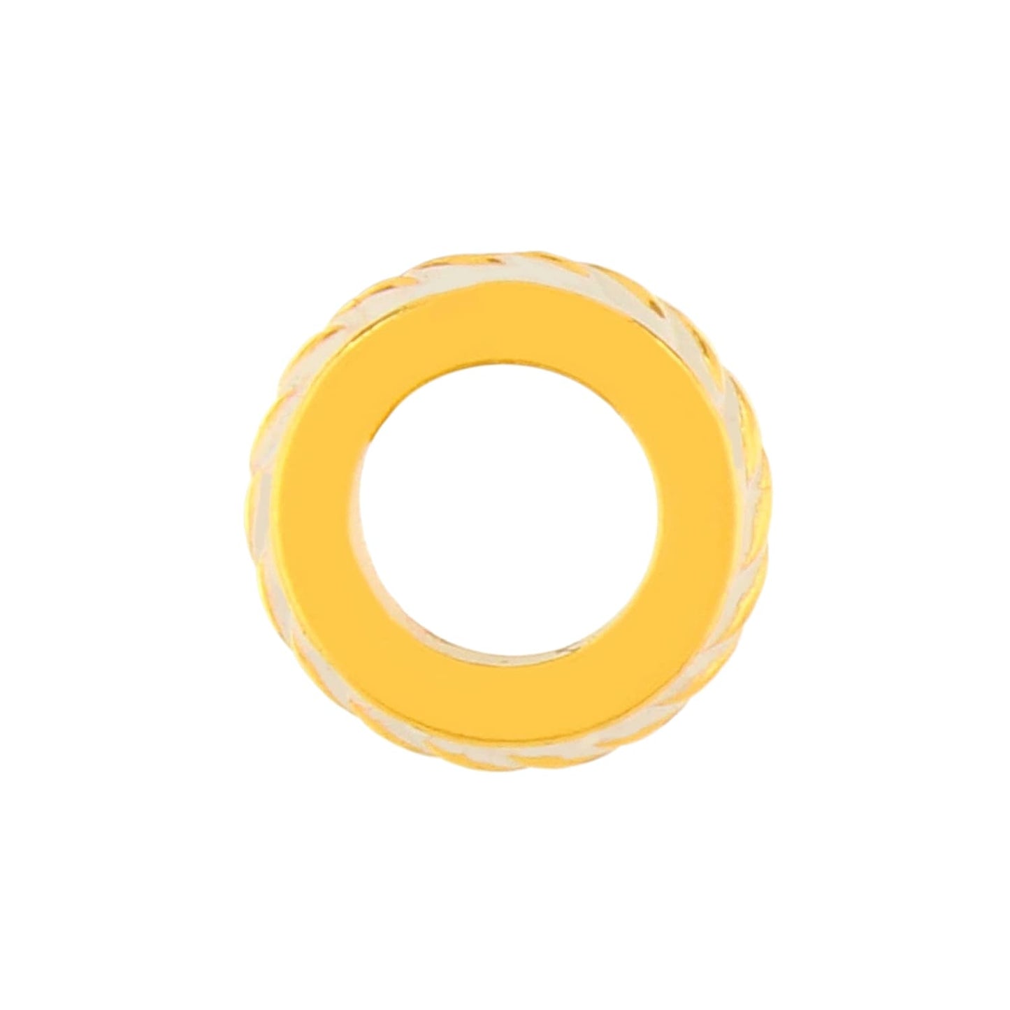 Brighton spacer charm with gold-plated finish and textured rope edge detail along the rim on a white background