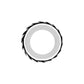 Brighton spacer bead with silver-plated finish and braided rope edge detail surrounding open center on a white background
