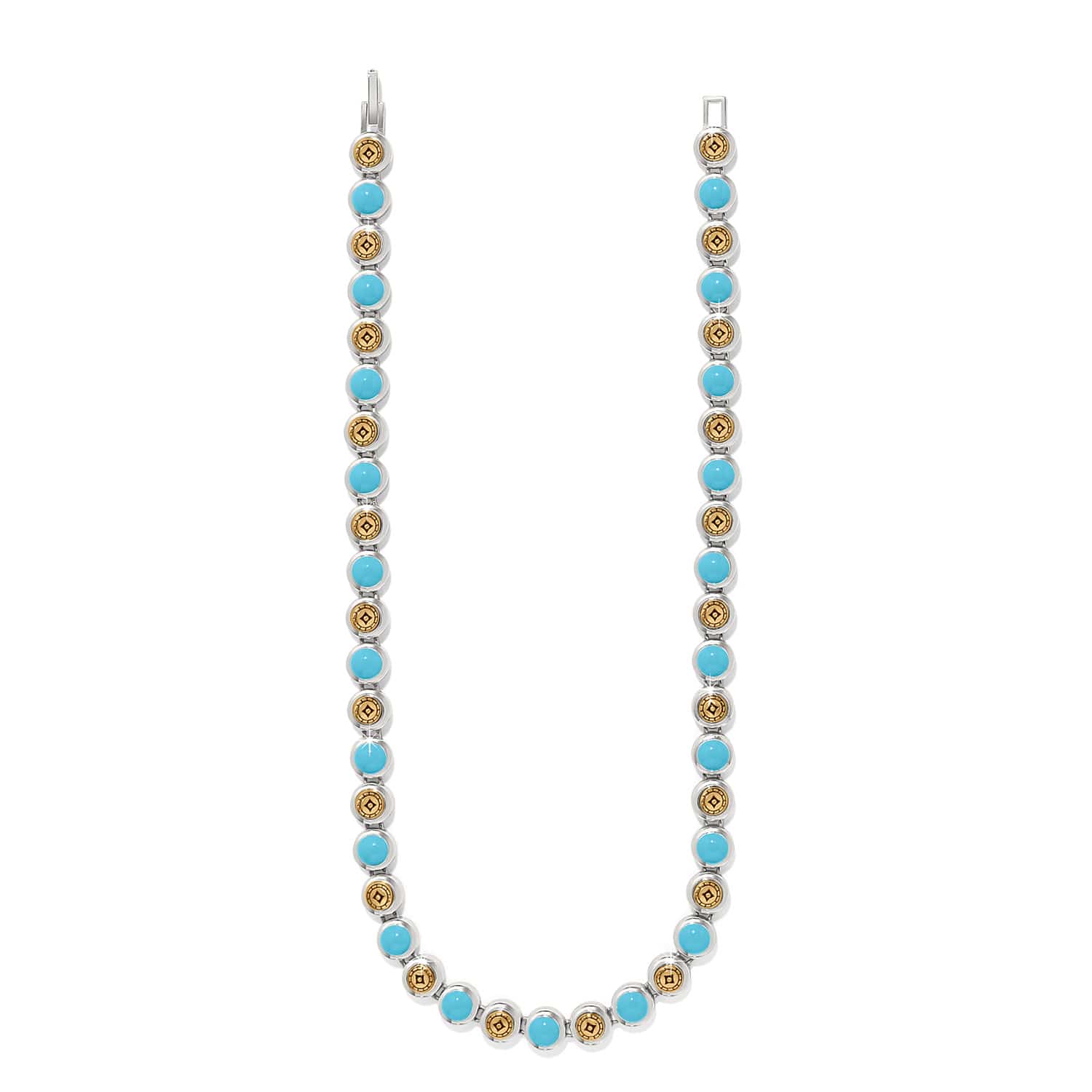 Mosaic Cerrillos Link Necklace silver-turquoise 3
