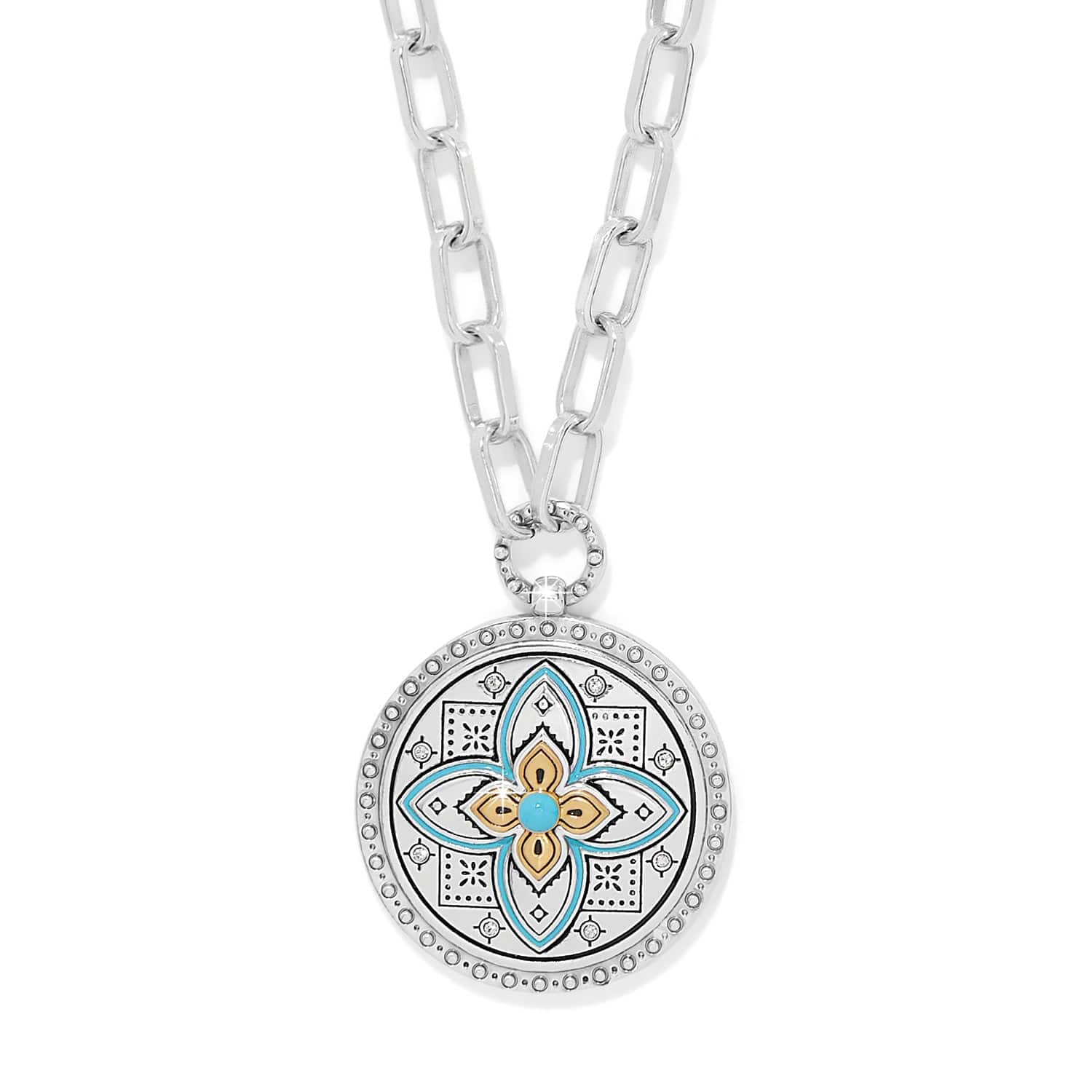 Mosaic Cerrillos Necklace silver-blue 1
