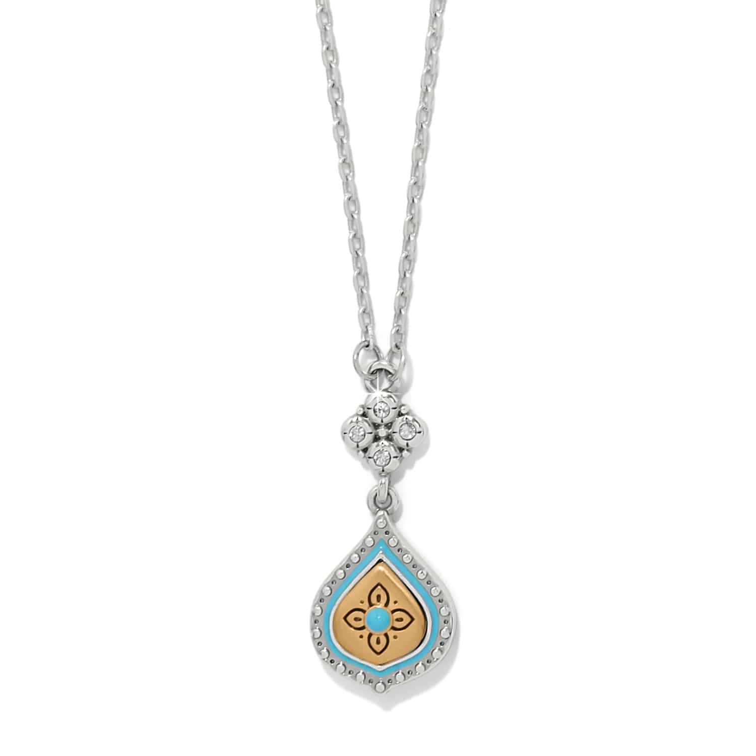 Mosaic Cerrillos Petite Teardrop Necklace silver 1