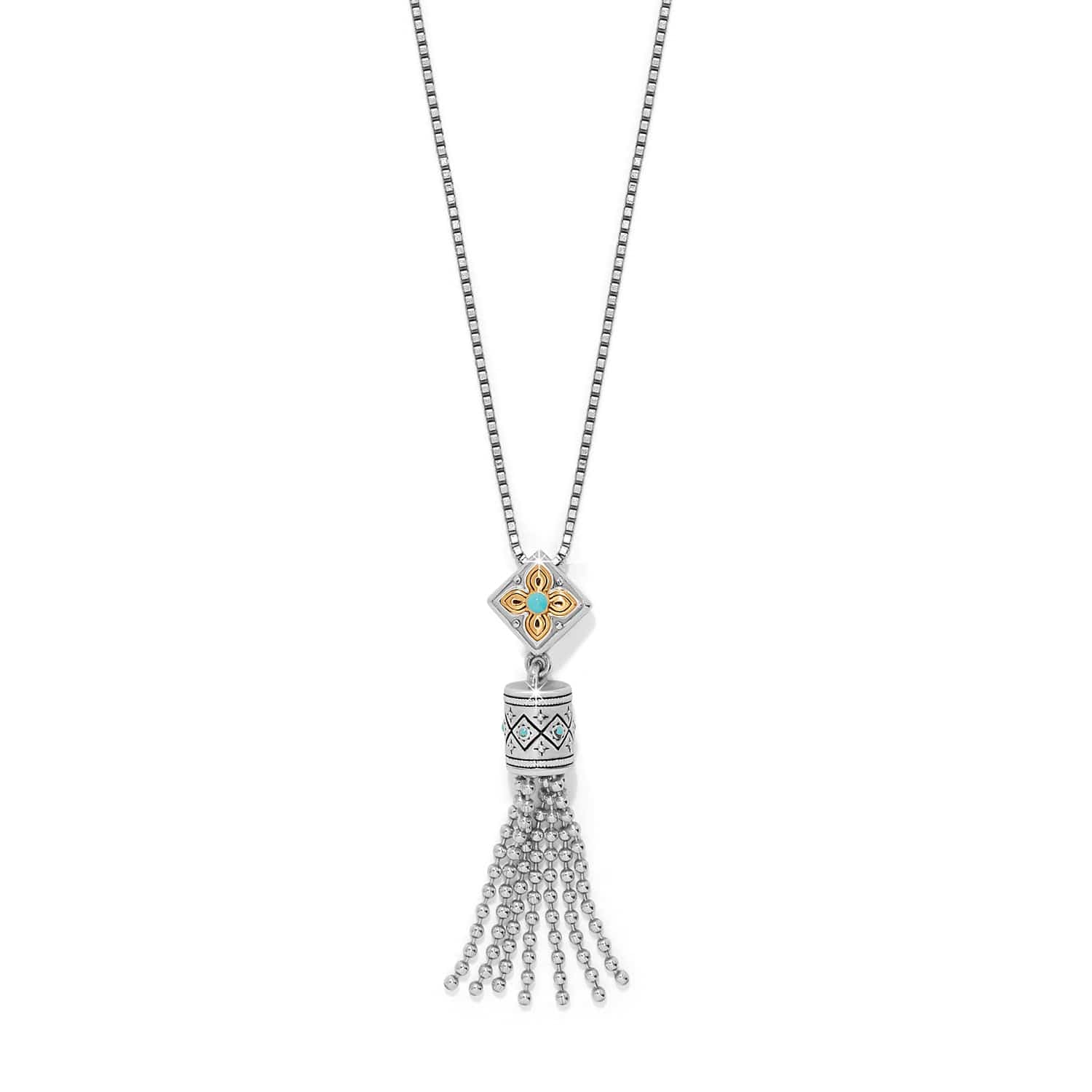 Mosaic Cerrillos Tassel Necklace silver-gold 1