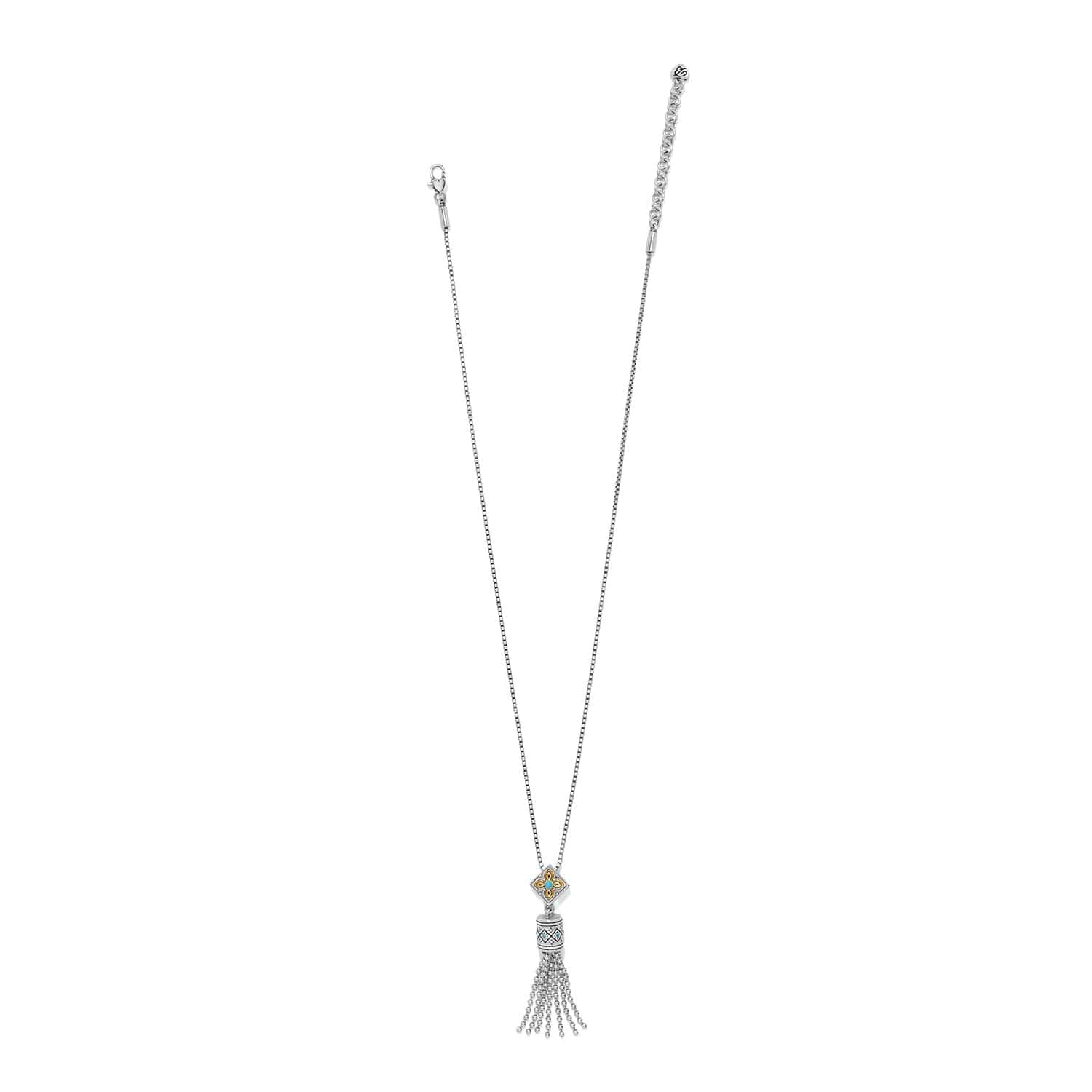 Mosaic Cerrillos Tassel Necklace silver-gold 2