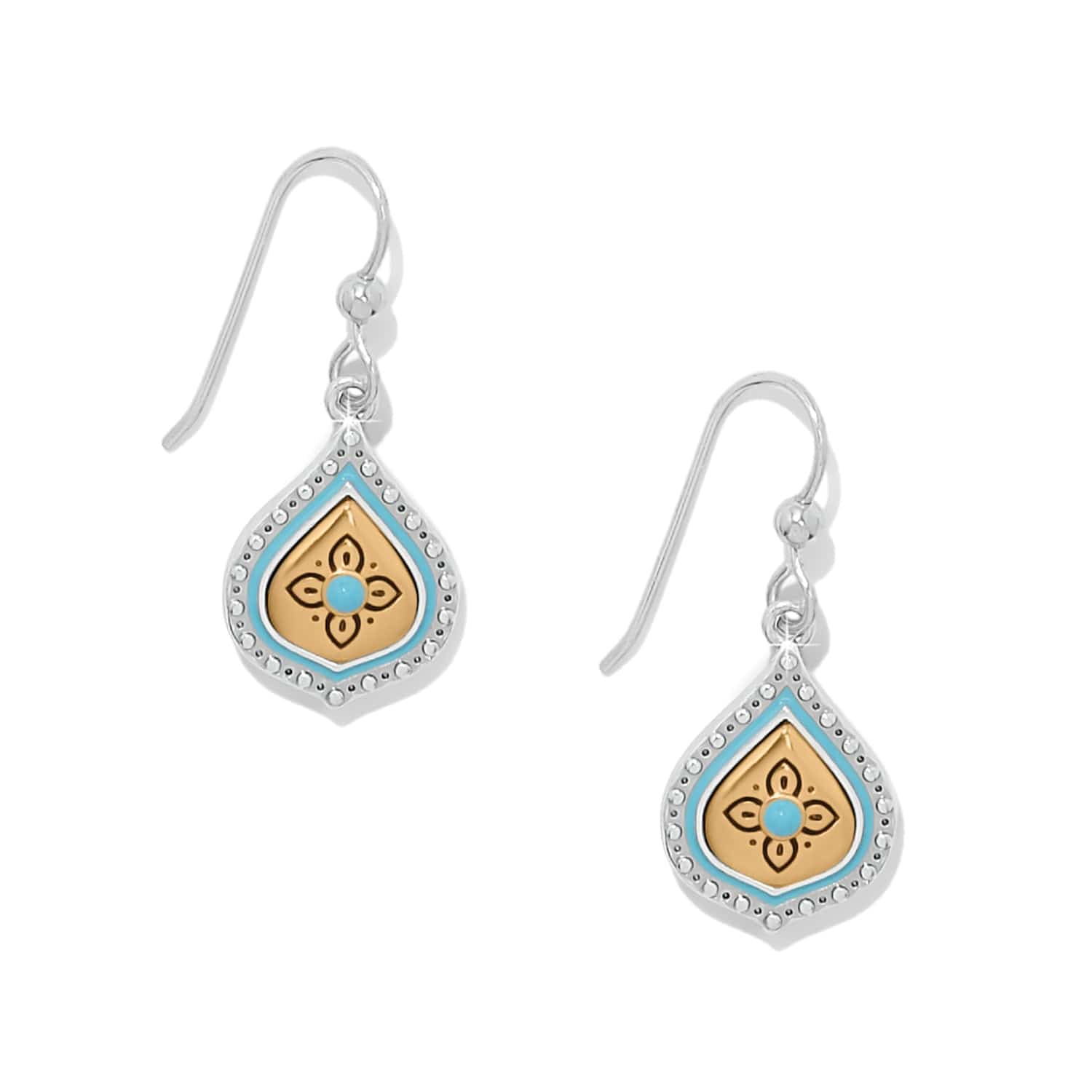 Mosaic Cerrillos Teardrop French Wire Earrings silver 1
