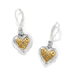 Mosaic Heart Two Tone  Leverback Earrings