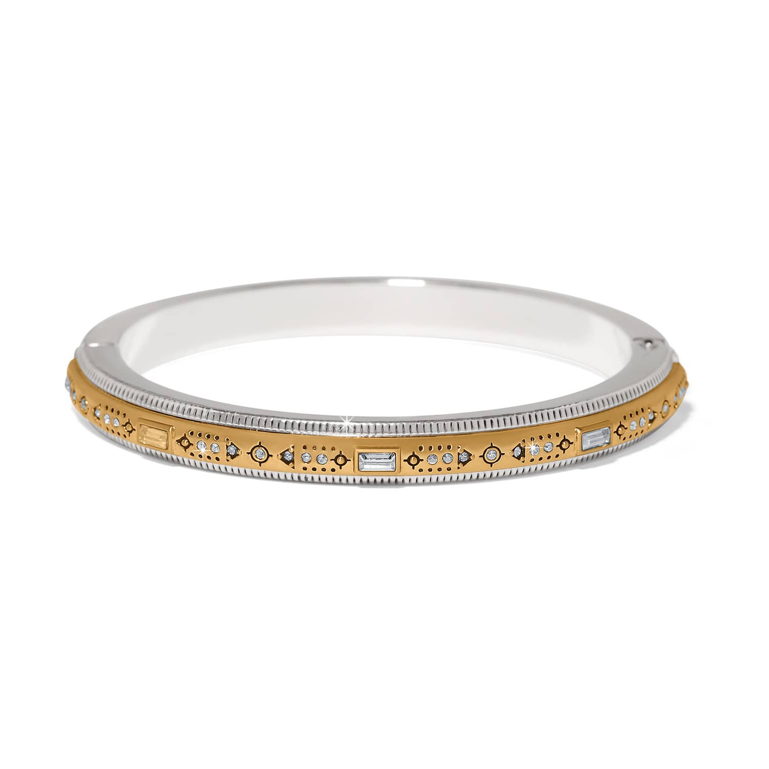 Mosaic Nova Hinged Bangle silver-gold 1