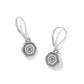 Brighton drop earrings with hexagonal silver-tone charms featuring dotted star motifs and leverback closures on a white background