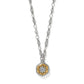 Brighton pendant necklace with two-tone hexagonal star medallion, crystal center, and silver-tone chain on a white background