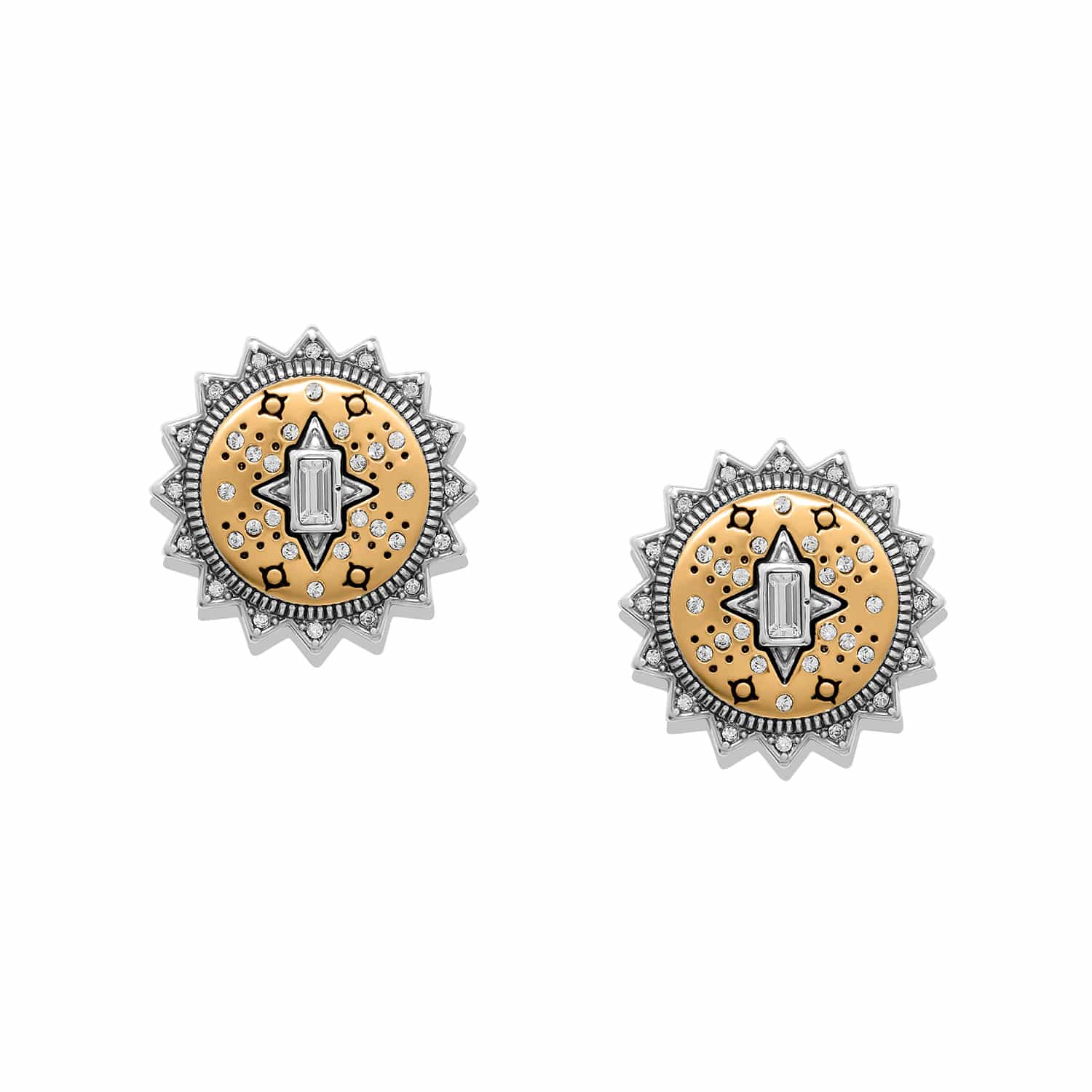 Mosaic Nova Post Earrings silver-gold 1