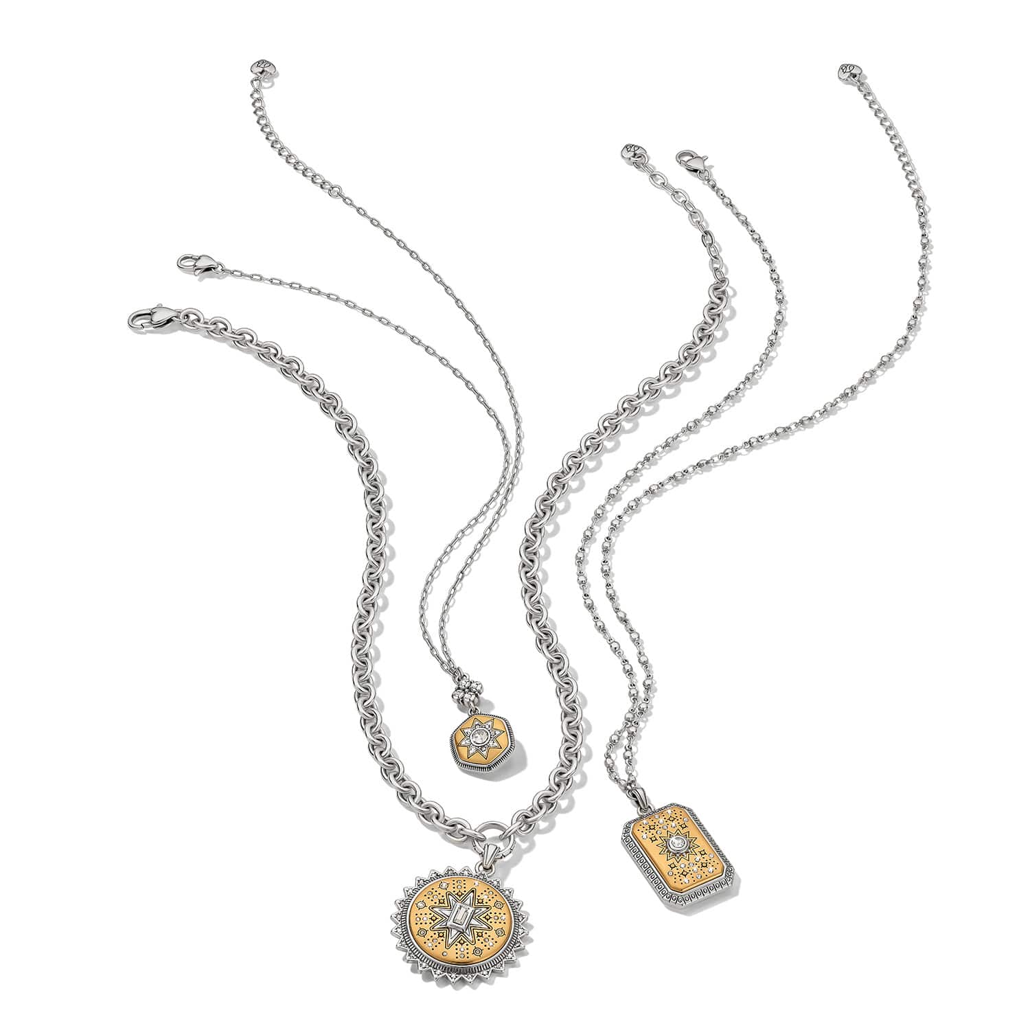 Mosaic Nova Tag Necklace silver-gold 4