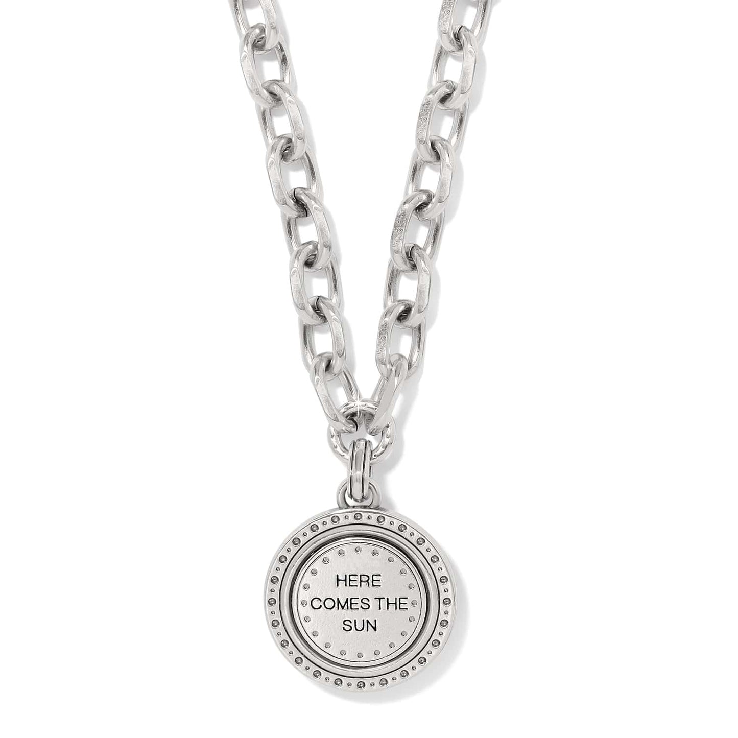 Mosaic Round Two Tone Pendant Necklace