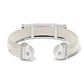 Mosaic Two Tone Leather Bar Cuff Bracelet
