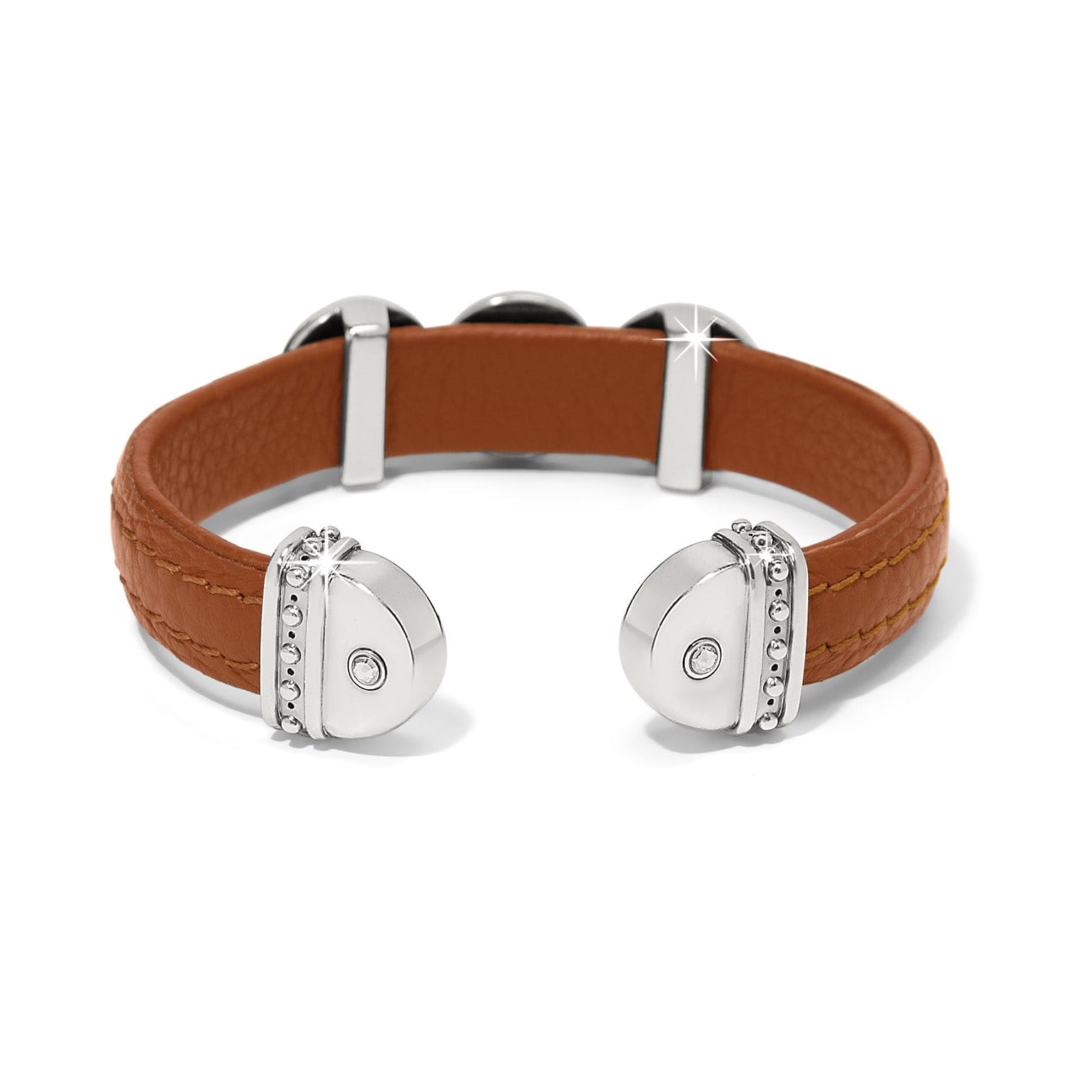 Mosaic Two Tone Leather Disc Cuff Bracelet luggage 3