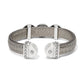 Mosaic Two Tone Leather Disc Cuff Bracelet