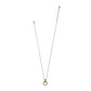 Brighton pendant necklace with two-tone circular pendant and silver-tone chain with lobster clasp on a white background
